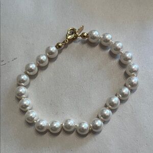 WLIND 14 K GE, Elegant White Pearl Bracelet,
